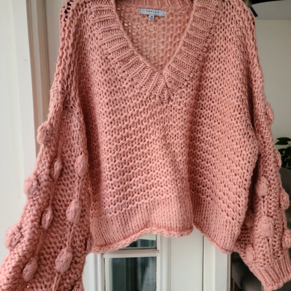 Chunky Knit Pink Sweater